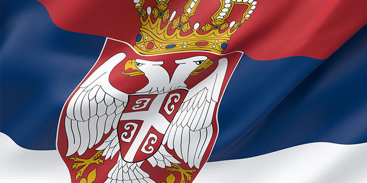 seleccion de serbia y su bandera