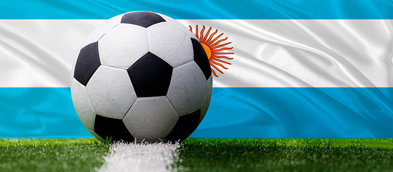 pelota y bandera de argentina